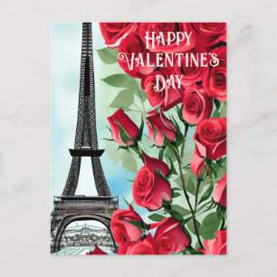 Cartão Postal Dia de os namorados Romântico de Torre Eiffel