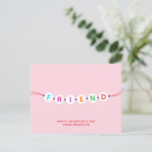 Cartão Postal Dia de os namorados rosa-bracelete de amizade fofi