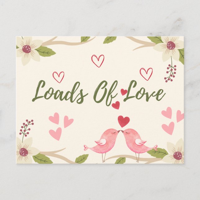 Cartão Postal Dia de os namorados Rustic Loads Love Floral Cute (Frente)