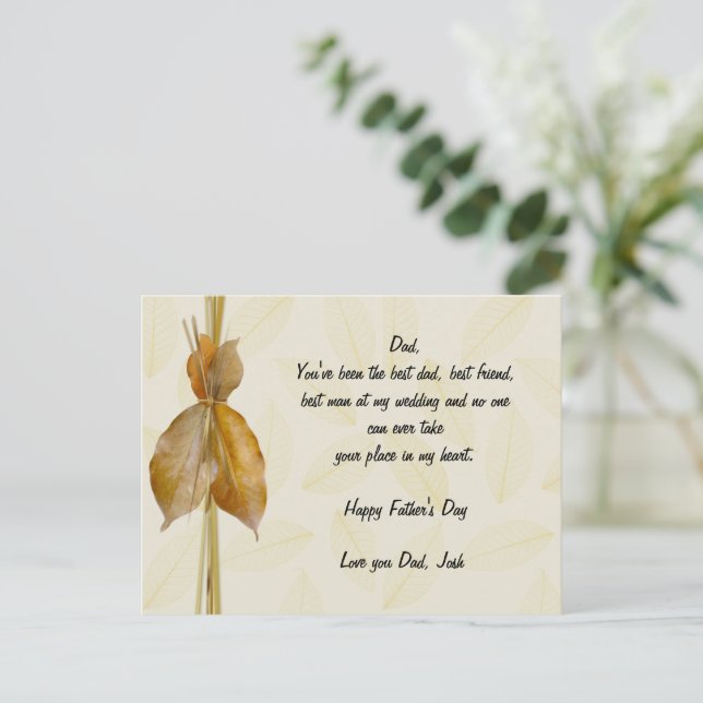 Cartão Postal Dia de os pais Card - Honre-o! (Em pé/Frente)