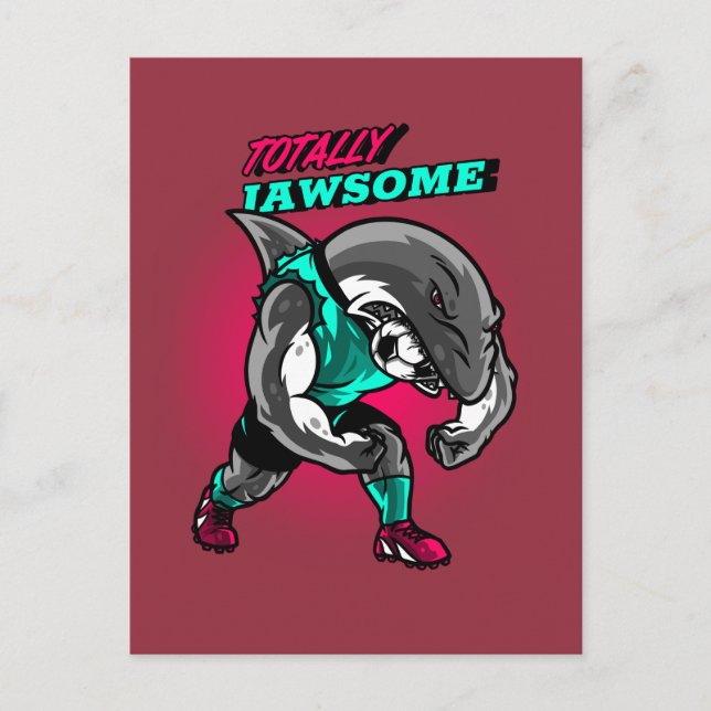 Cartão Postal Dia de os pais de Tubarão Totalmente Jawsome (Frente)