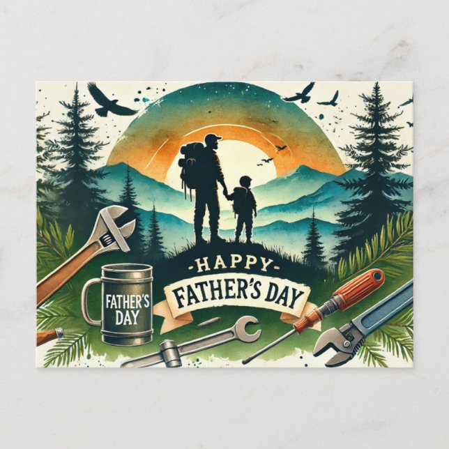 Cartão Postal dia de os pais feliz (Frente)