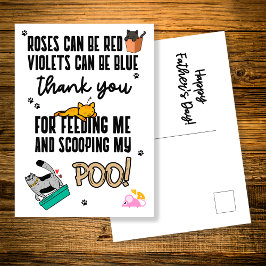 Cartão Postal Dia de os pais Feliz Engraçado De Gato