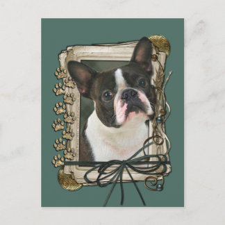 Cartão Postal Dia de os pais - Peças Pedrosas - Boston Terrier