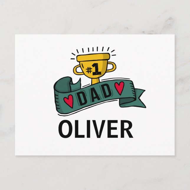 Cartão Postal Dia de os pais Personalizado de Nome Personalizado (Frente)