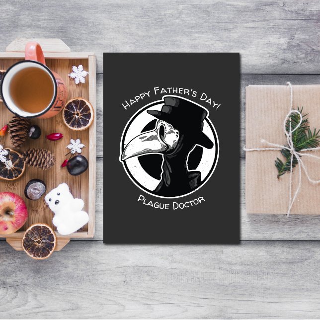 Cartão Postal Dia de os pais Peste Médica Bird Mask B/W (Criador carregado)