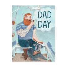 Dia de os pais Redbeard Capitão em um Barco