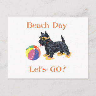 Cartão Postal Dia de Praia Cachorro Scottie