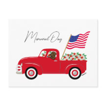 Dia de Recordação Caminhão Vermelho Labrador Choco