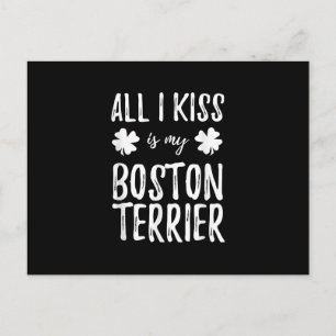 Cartão Postal Dia de São Patrício Boston Terrier Dog Mãe Engr