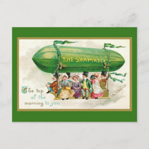 Cartão Postal Dia de São Patrício de Diversão Irlandês Zeppelin
