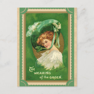 Cartão Postal Dia de São Patrício de vindima Vestido dos Verdes 