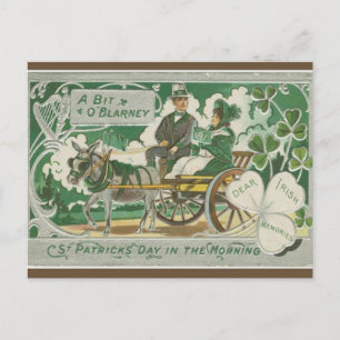Cartão Postal Dia de São Patrício De Vintage De Manhã