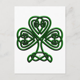 Cartão Postal Dia de São Patrício Green Shamrock