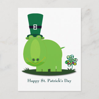 Cartão Postal Dia de São Patrício: HIPPO Verde