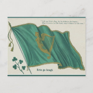 Cartão Postal Dia de São Patrício Vintage Erin Go Bragh