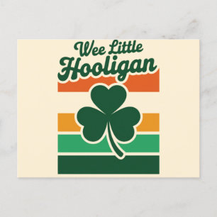 Cartão Postal Dia de São Patrício Wee Little Hooligan Engraçado