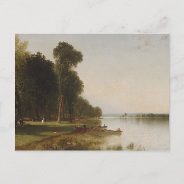 Cartão Postal Dia de Verão no Lago Conesus (Frente)