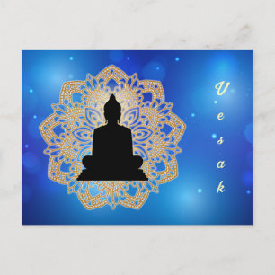 Cartão Postal Dia de Vesak Buda e Mandala Vaisakha Purnima