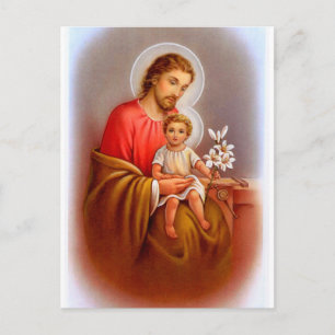 Cartão Postal "Dia do banquete Joseph Santo" "pequenos santos do