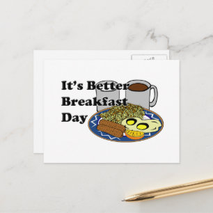 Cartão Postal Dia do Café da Manhã Melhor
