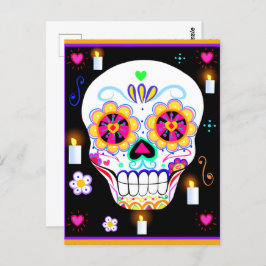 Cartão Postal Dia do Feriado Mexicano do Crânio do Açúcar Morto