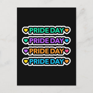 Cartão Postal Dia do Orgulho. LGBT+Orgulho. Coração arco-íris.