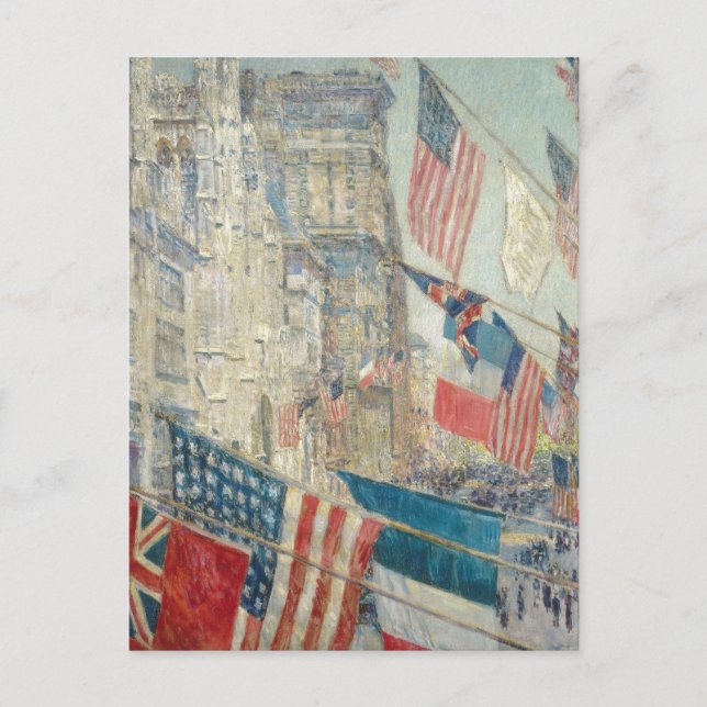 Cartão Postal Dia dos Aliados | Childe Hassam (Frente)