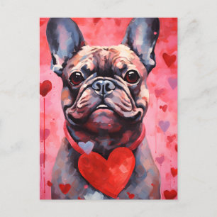Cartão Postal Dia dos Namorados Bulldog Francês