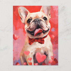 Cartão Postal Dia dos Namorados Bulldog Francês