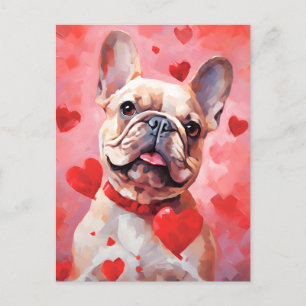 Cartão Postal Dia dos Namorados Bulldog Francês