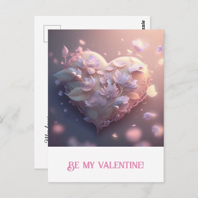 Cartão Postal Dia dos Namorados. Coração (Frente/Verso)