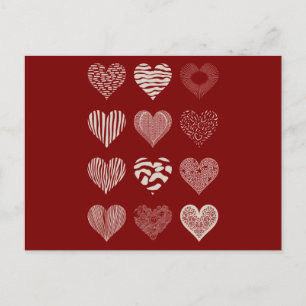 Cartão Postal Dia dos Namorados Corações Nove Corações Amor de N