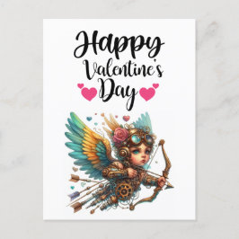 Cartão Postal Dia dos Namorados de Cupido Steampunk