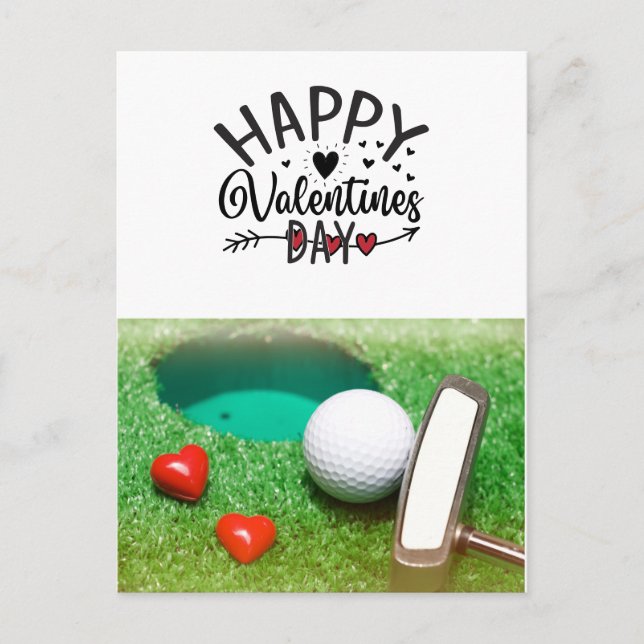 Cartão Postal Dia dos Namorados de golfe com bolas de golfe para (Frente)