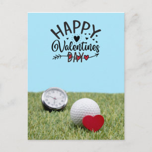 Cartão Postal Dia dos Namorados de golfe com bolas de golfe para
