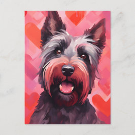 Cartão Postal Dia dos Namorados do Terrier Escocês