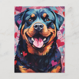 Cartão Postal Dia dos Namorados Rottweiler