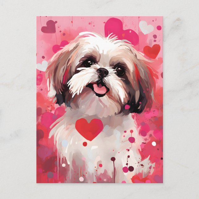 Cartão Postal Dia dos Namorados Shih Tzu (Frente)