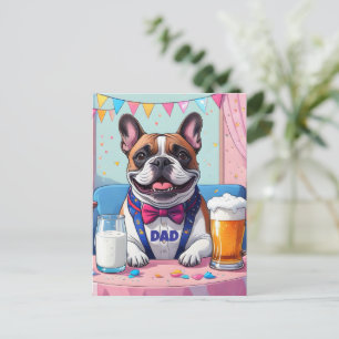 Cartão Postal Dia dos Pais com Bulldog Francês