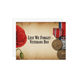 Cartão Postal Dia dos Veteranos - Homenageando todos que servira