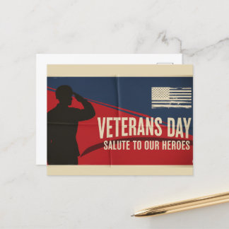 Cartão Postal Dia dos Veteranos - Homenageando todos que servira