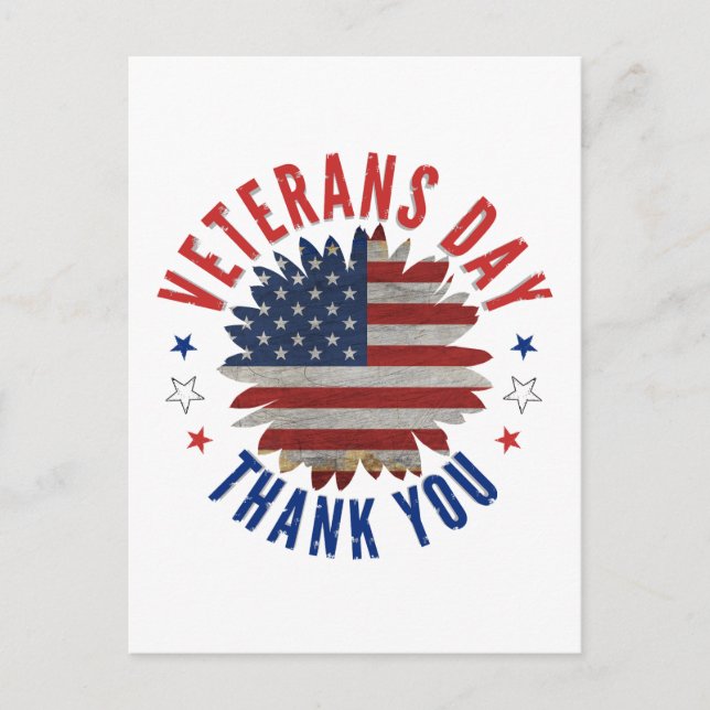 CARTÃO POSTAL DIA DOS VETERANOS OBRIGADO (Frente)