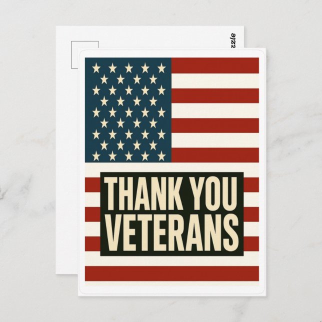 Cartão Postal Dia dos Veteranos, Veteranos Dia 2025, Veteranos D (Frente/Verso)