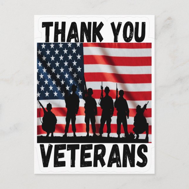 Cartão Postal Dia dos Veteranos, Veteranos Dia 2025, Veteranos D (Frente)
