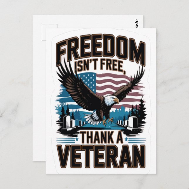 Cartão Postal Dia dos Veteranos, Veteranos Dia 2025, Veteranos D (Frente/Verso)