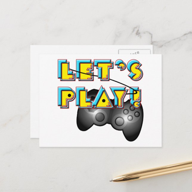 Cartão Postal Dia dos Video Games - Vamos Jogar! (Frente/Verso In Situ)