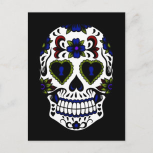 Cartão Postal Dia Grunge do Azul Morto e Vermelho