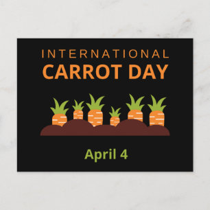 Cartão Postal Dia Internacional da Cenoura 4 de abril