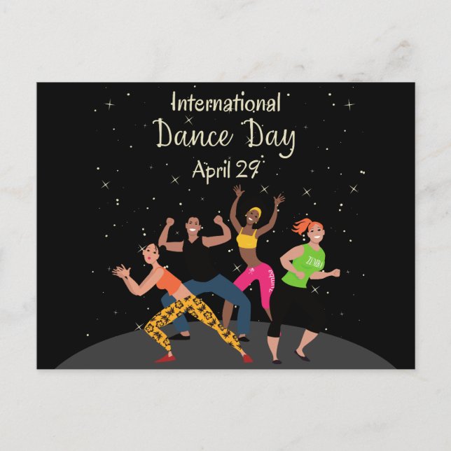 Cartão Postal Dia Internacional da Dança | Dia Mundial da Dança (Frente)
